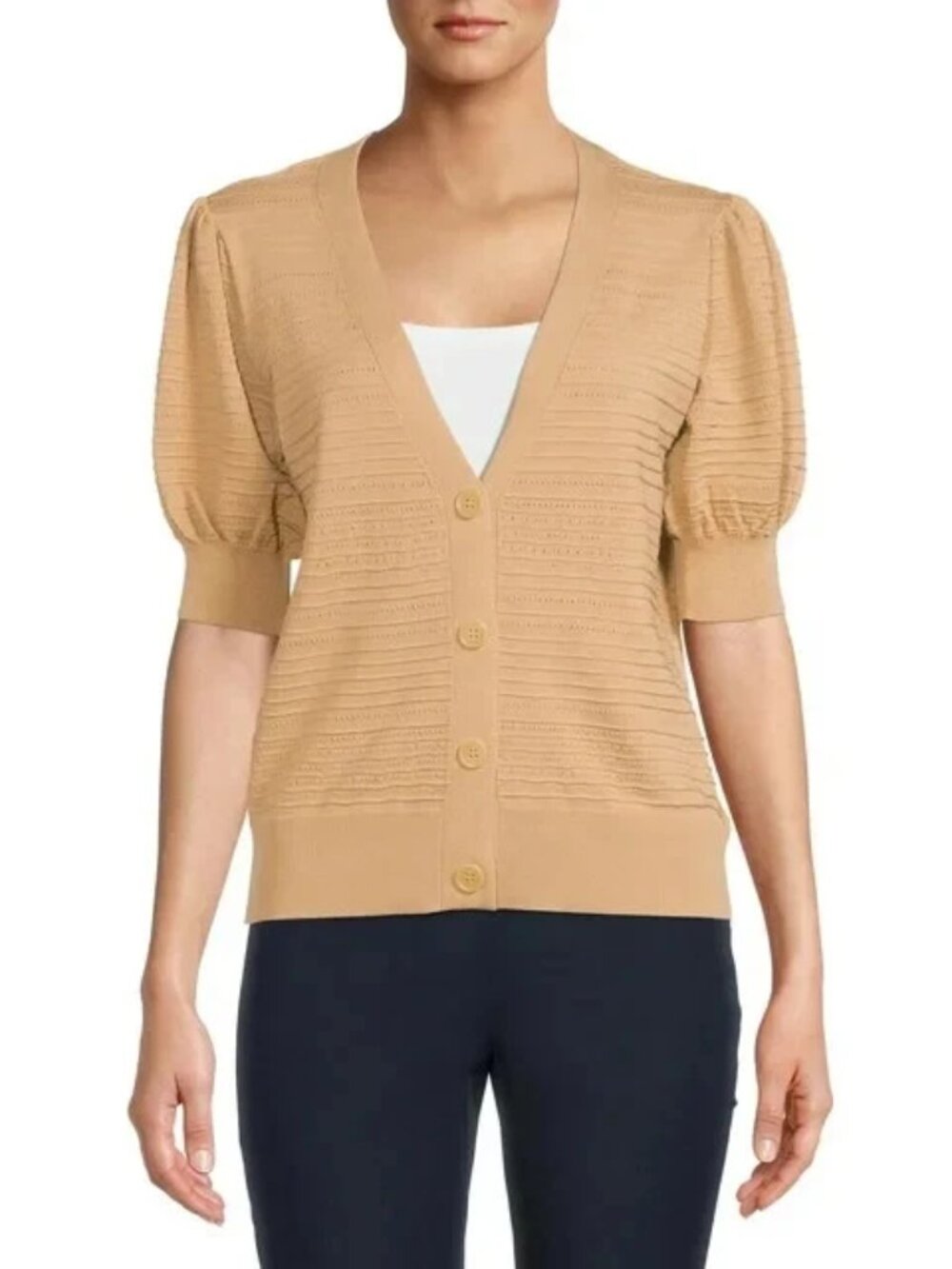 Time and Tru Women’s Puff Sleeve Cardigan